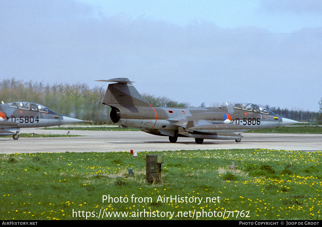 Aircraft Photo of D-5806 | Lockheed TF-104G Starfighter | Netherlands - Air Force | AirHistory.net #71762