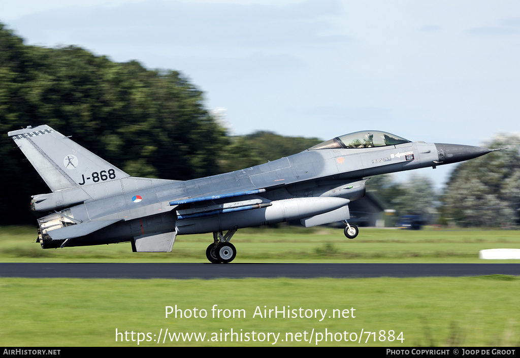 Aircraft Photo of J-868 | General Dynamics F-16AM Fighting Falcon | Netherlands - Air Force | AirHistory.net #71884