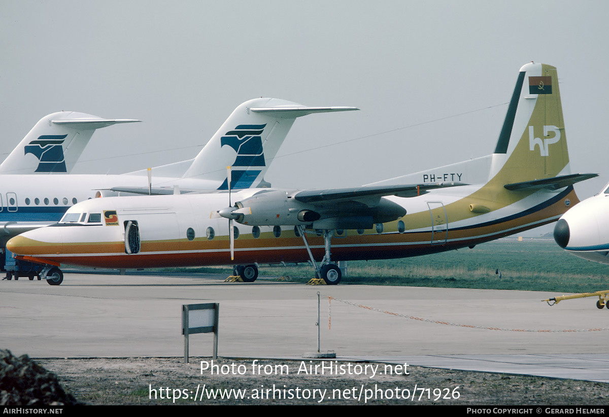 Aircraft Photo of PH-FTY | Fokker F27-500 Friendship | Sonangol Aeronáutica | AirHistory.net #71926