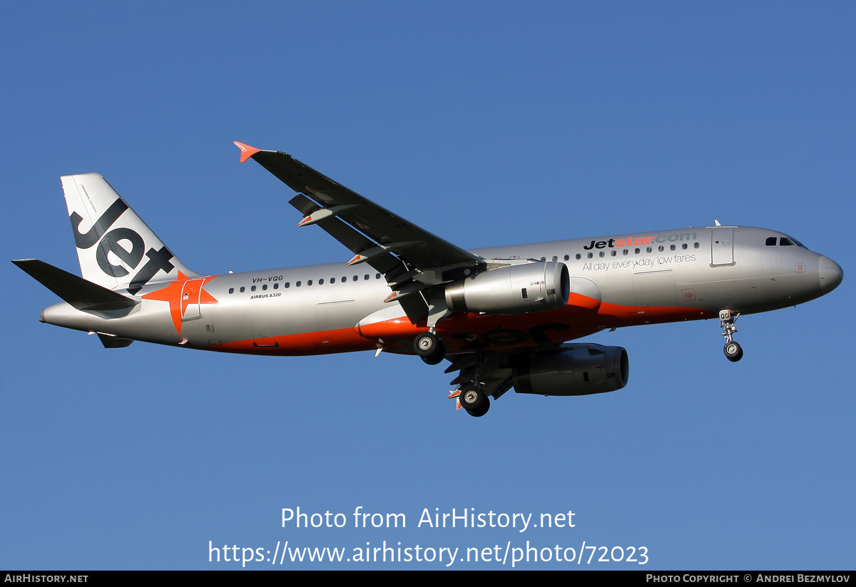 Aircraft Photo of VH-VQG | Airbus A320-232 | Jetstar Airways | AirHistory.net #72023