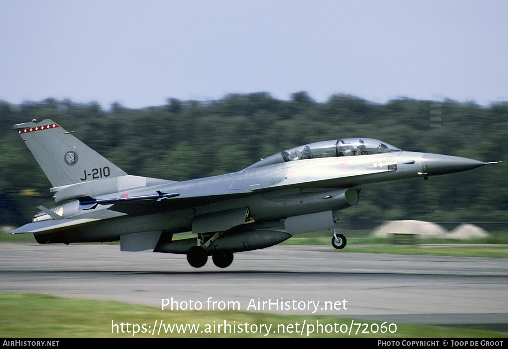 Aircraft Photo of J-210 | General Dynamics F-16B Fighting Falcon | Netherlands - Air Force | AirHistory.net #72060