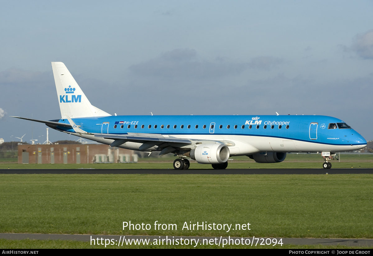 Aircraft Photo of PH-EZE | Embraer 190STD (ERJ-190-100STD) | KLM Cityhopper | AirHistory.net #72094