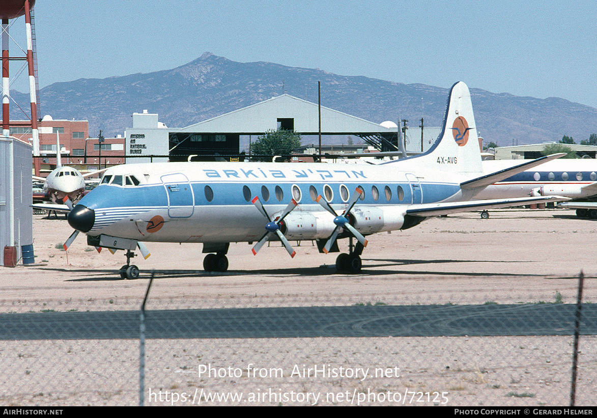 Aircraft Photo of 4X-AVG | Vickers 831 Viscount | Arkia Israeli Airlines | AirHistory.net #72125