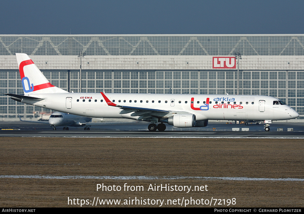 Aircraft Photo of 4X-EMA | Embraer 195LR (ERJ-190-200LR) | Arkia Israeli Airlines | AirHistory.net #72198