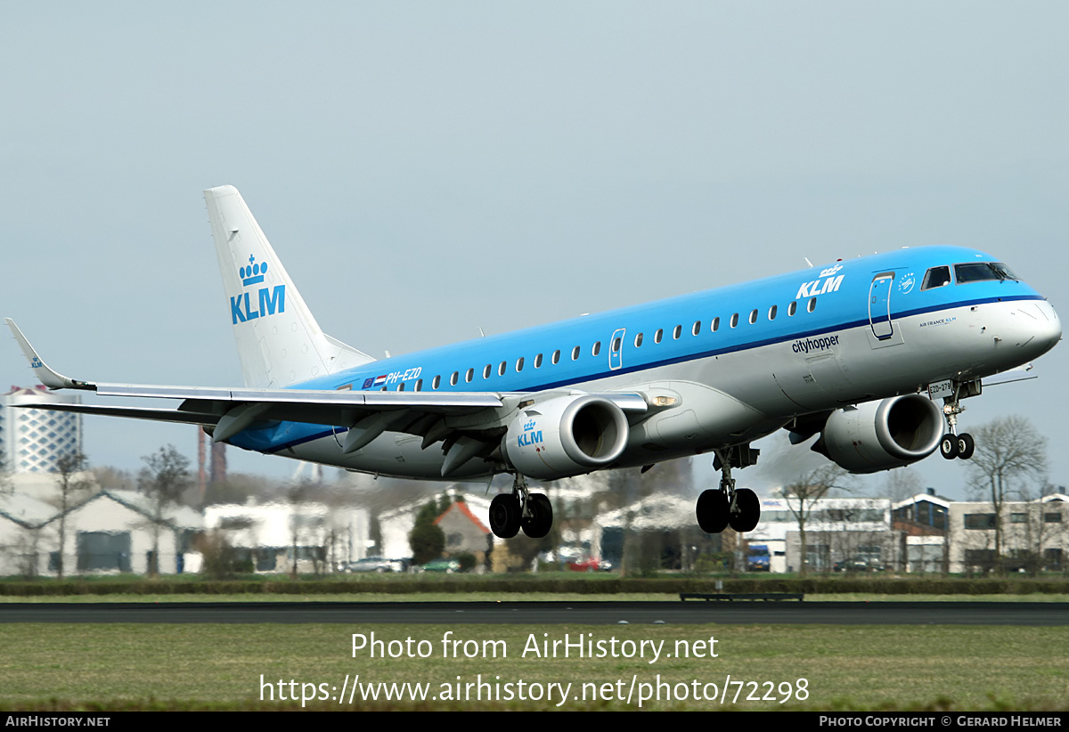 Aircraft Photo of PH-EZD | Embraer 190STD (ERJ-190-100STD) | KLM Cityhopper | AirHistory.net #72298