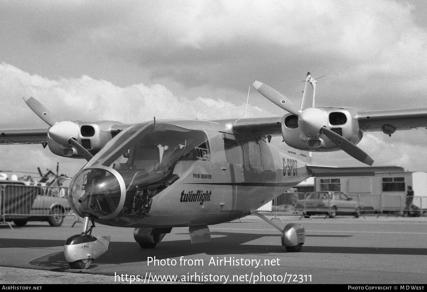 Aircraft Photo of G-SPOT | Partenavia P-68 Observer | Twinflight | AirHistory.net #72311