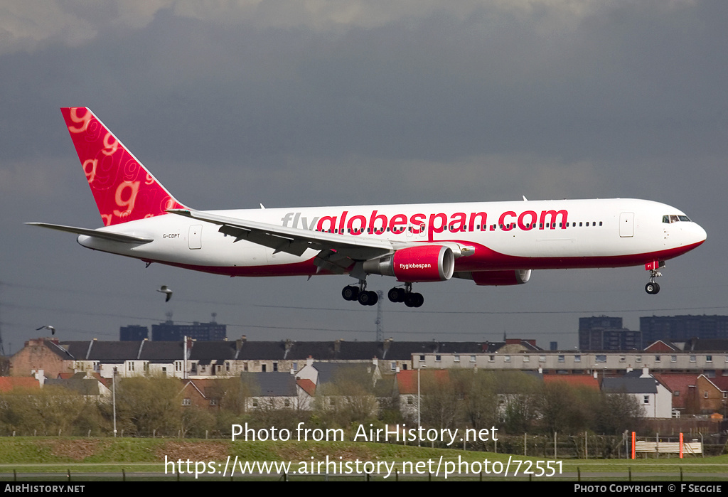 Aircraft Photo of G-CDPT | Boeing 767-319/ER | Flyglobespan | AirHistory.net #72551