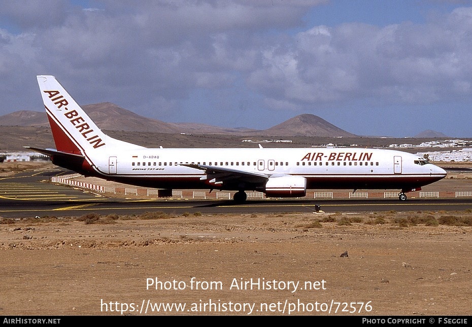 Aircraft Photo of D-ABAQ | Boeing 737-86J | Air Berlin | AirHistory.net #72576