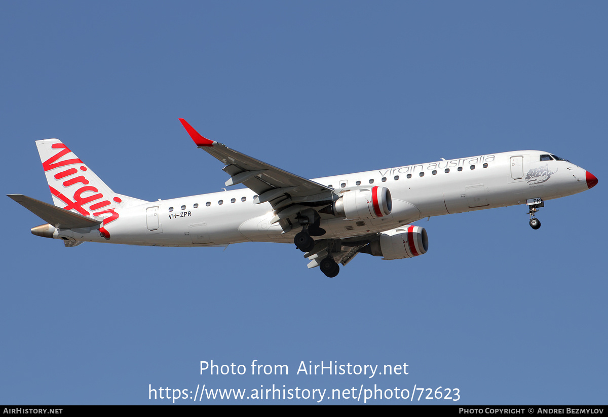 Aircraft Photo of VH-ZPR | Embraer 190AR (ERJ-190-100IGW) | Virgin Australia Airlines | AirHistory.net #72623