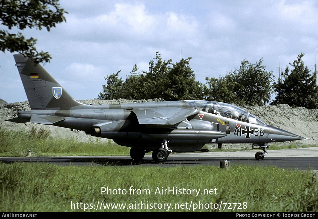 Aircraft Photo of 4158 | Dassault-Dornier Alpha Jet A | Germany - Air Force | AirHistory.net #72728