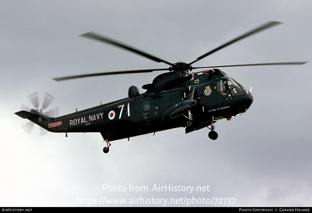 Aircraft Photo of XZ579 | Westland WS-61 Sea King HAS2 | UK - Navy | AirHistory.net #72737