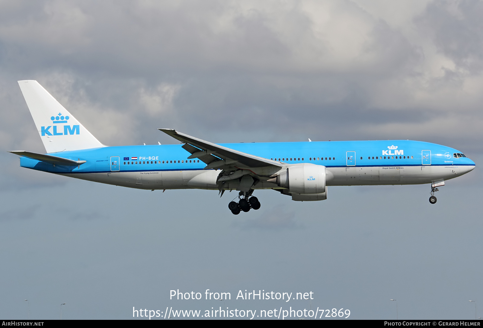 Aircraft Photo of PH-BQE | Boeing 777-206/ER | KLM - Royal Dutch Airlines | AirHistory.net #72869