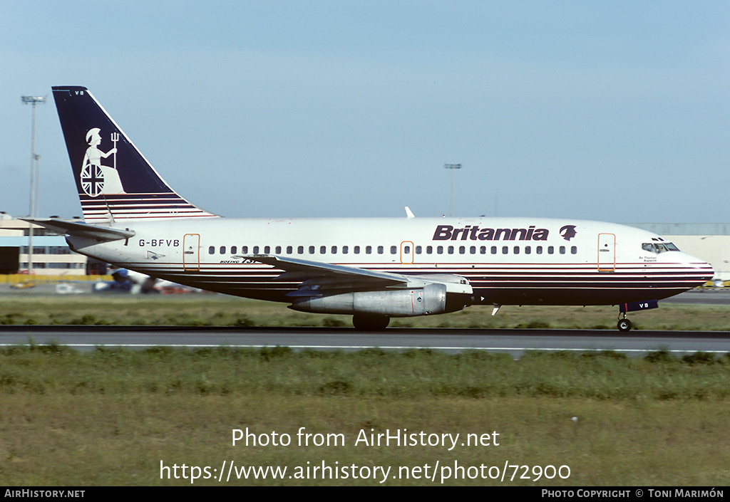 Aircraft Photo of G-BFVB | Boeing 737-204/Adv | Britannia Airways | AirHistory.net #72900