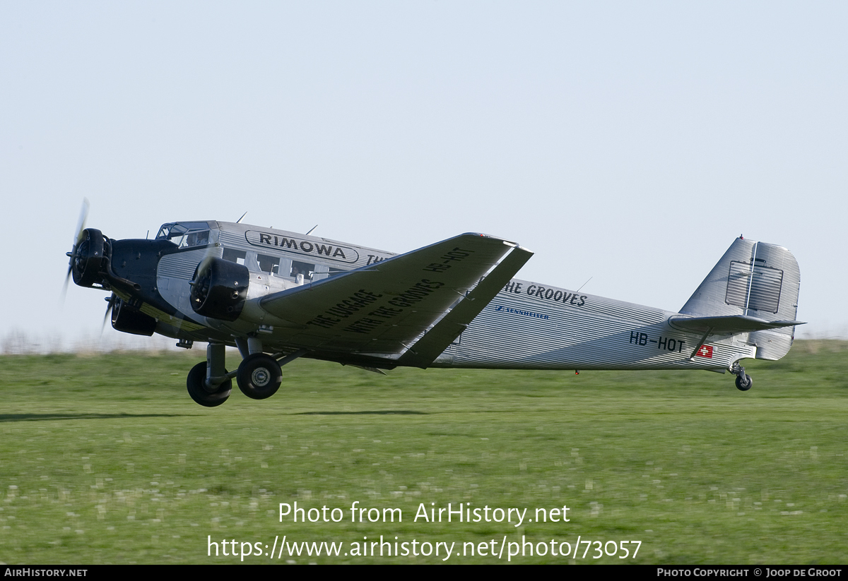 Aircraft Photo of HB-HOT | Junkers Ju 52/3m ge | Ju-Air | AirHistory.net #73057