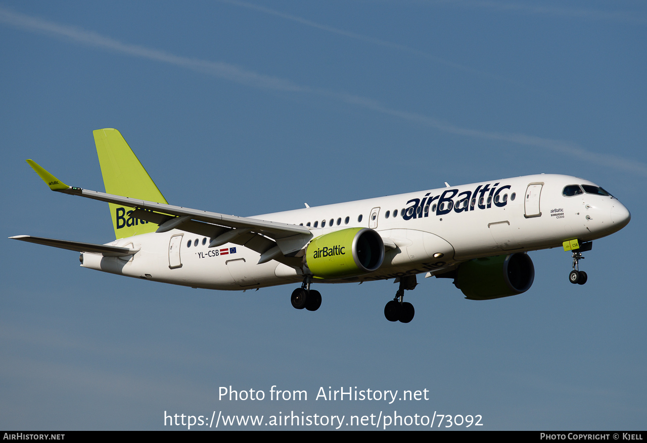 Aircraft Photo of YL-CSB | Bombardier CSeries CS300 (BD-500-1A11) | AirBaltic | AirHistory.net #73092