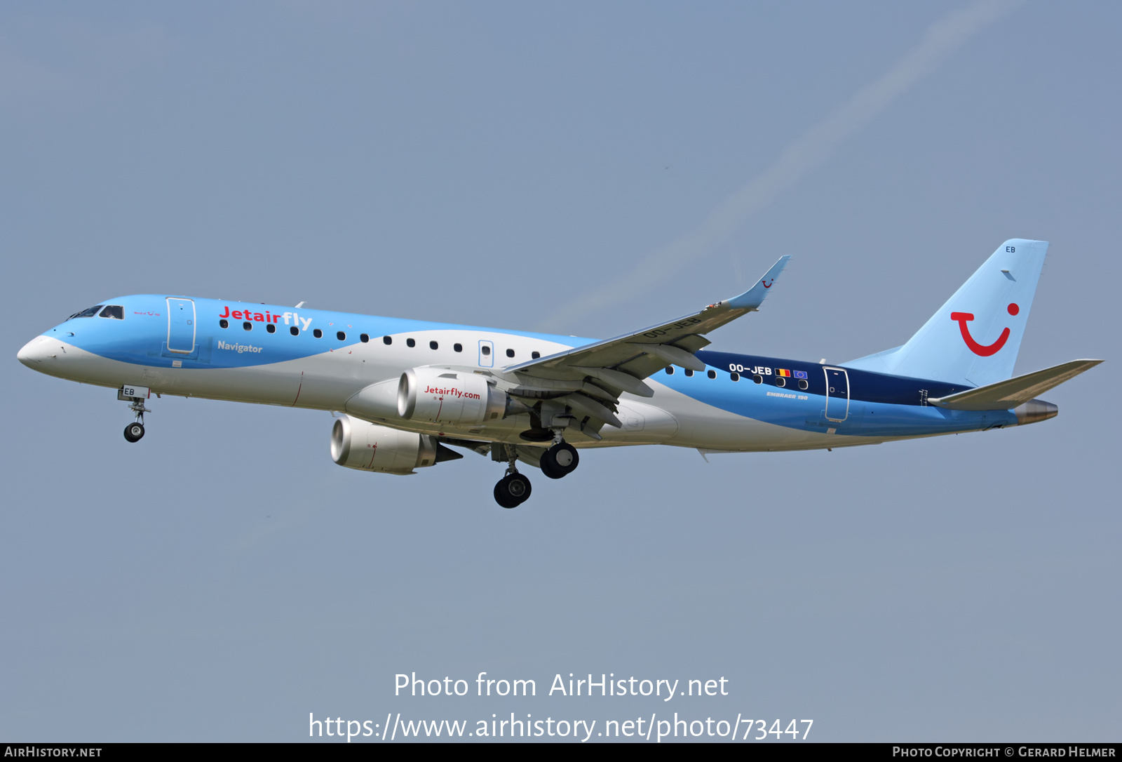 Aircraft Photo of OO-JEB | Embraer 190STD (ERJ-190-100STD) | Jetairfly | AirHistory.net #73447