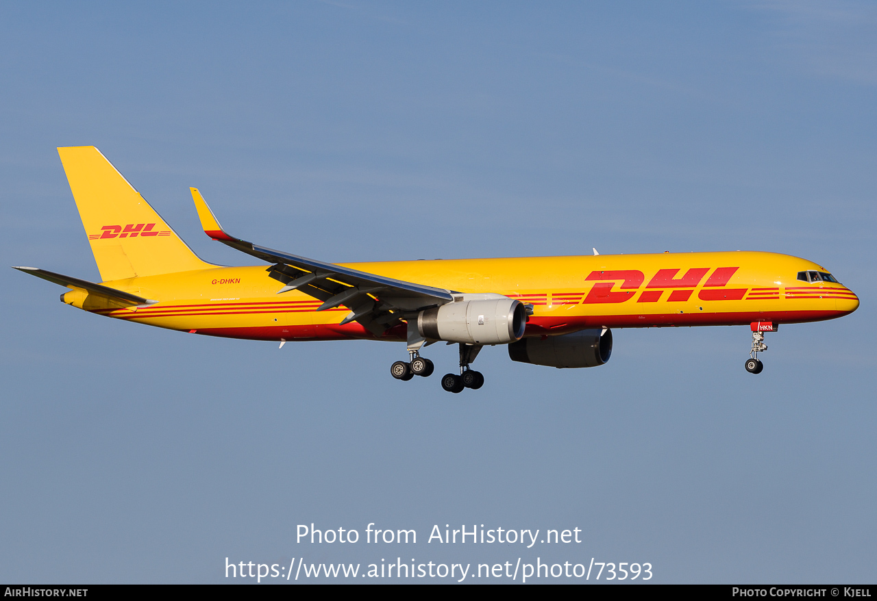 Aircraft Photo of G-DHKN | Boeing 757-223(PCF) | DHL International | AirHistory.net #73593