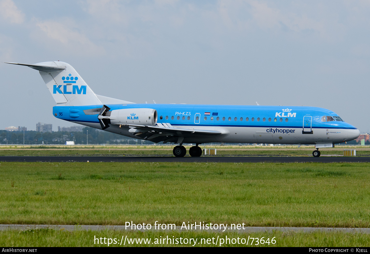 Aircraft Photo of PH-KZS | Fokker 70 (F28-0070) | KLM Cityhopper | AirHistory.net #73646