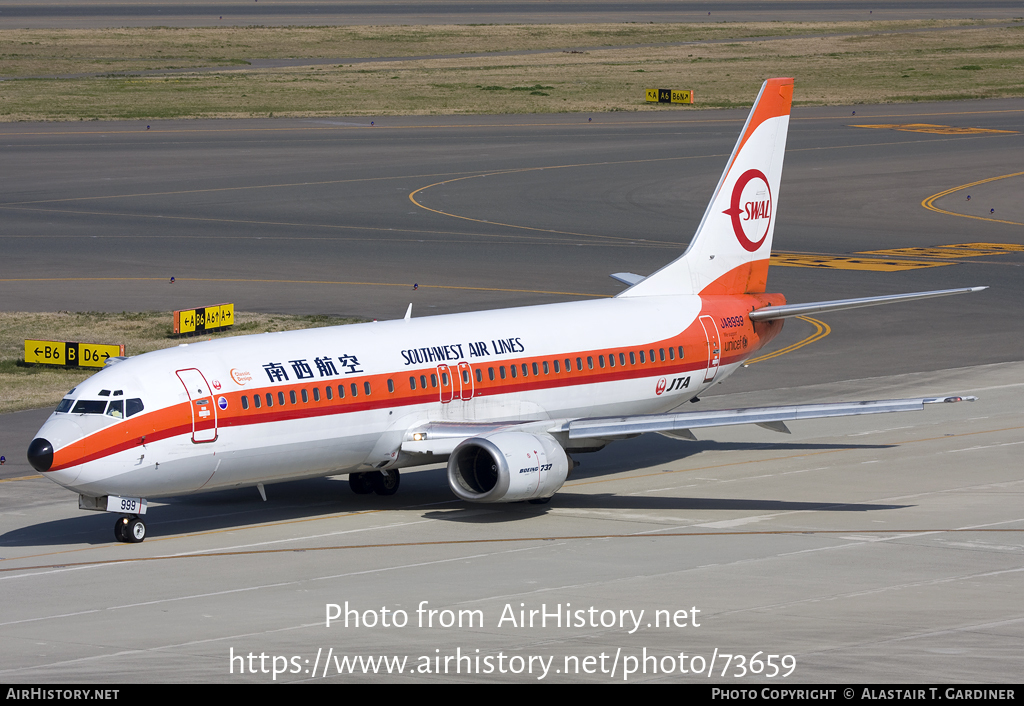 Aircraft Photo of JA8999 | Boeing 737-446 | Japan TransOcean Air - JTA | Southwest Air Lines - SWAL | AirHistory.net #73659