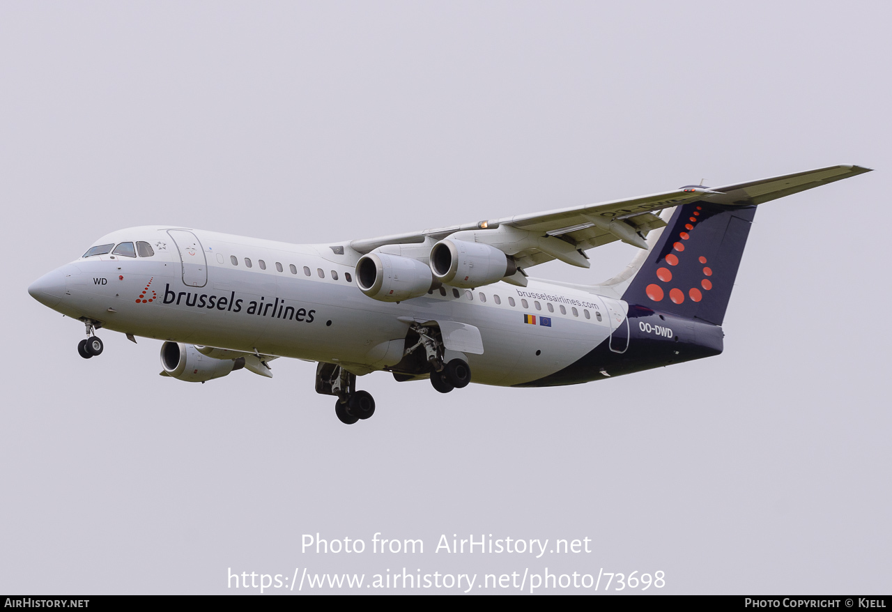 Aircraft Photo of OO-DWD | British Aerospace Avro 146-RJ100 | Brussels Airlines | AirHistory.net #73698