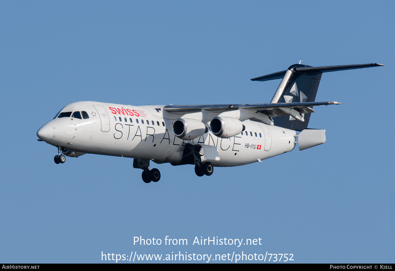 Aircraft Photo of HB-IYU | British Aerospace BAe-146-100 | Swiss International Air Lines | AirHistory.net #73752