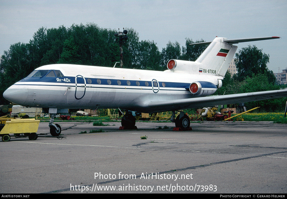 Aircraft Photo of RA-87938 | Yakovlev Yak-40K | AirHistory.net #73983