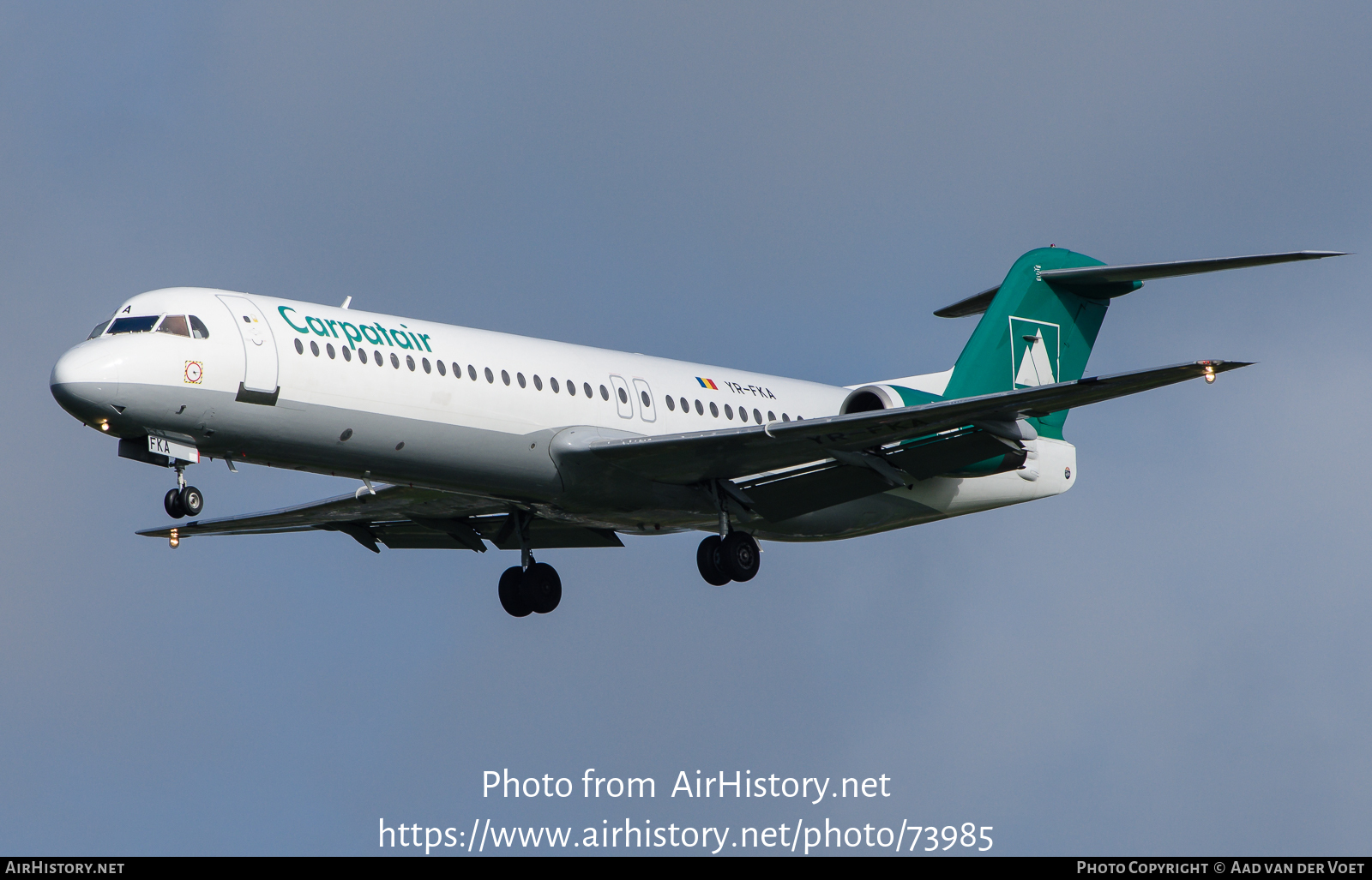 Aircraft Photo of YR-FKA | Fokker 100 (F28-0100) | Carpatair | AirHistory.net #73985