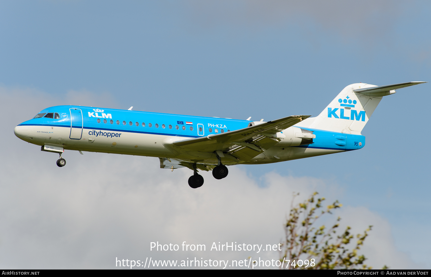 Aircraft Photo of PH-KZA | Fokker 70 (F28-0070) | KLM Cityhopper | AirHistory.net #74098