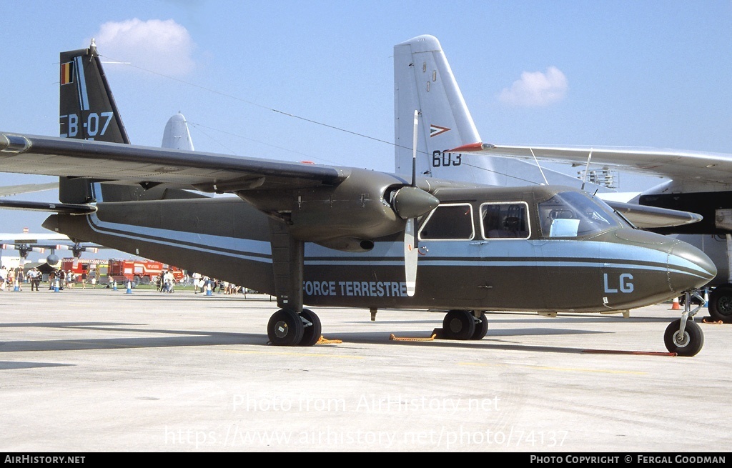 Aircraft Photo of B-07 | Britten-Norman BN-2A-21 Islander | Belgium - Army | AirHistory.net #74137