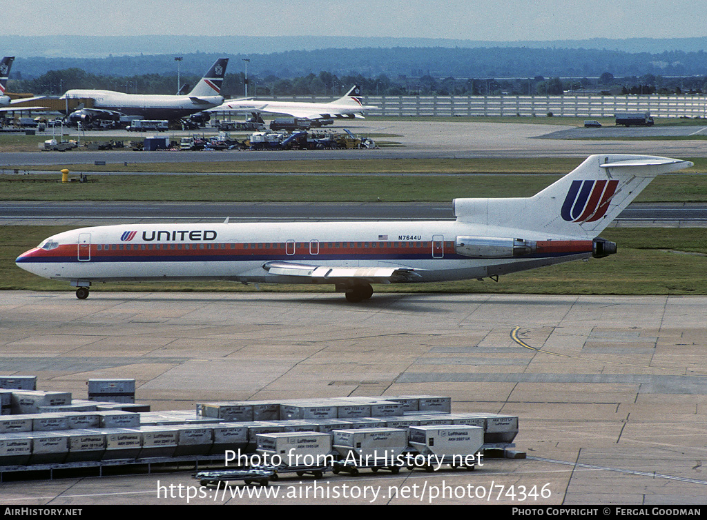 Aircraft Photo of N7644U | Boeing 727-222 | United Airlines | AirHistory.net #74346