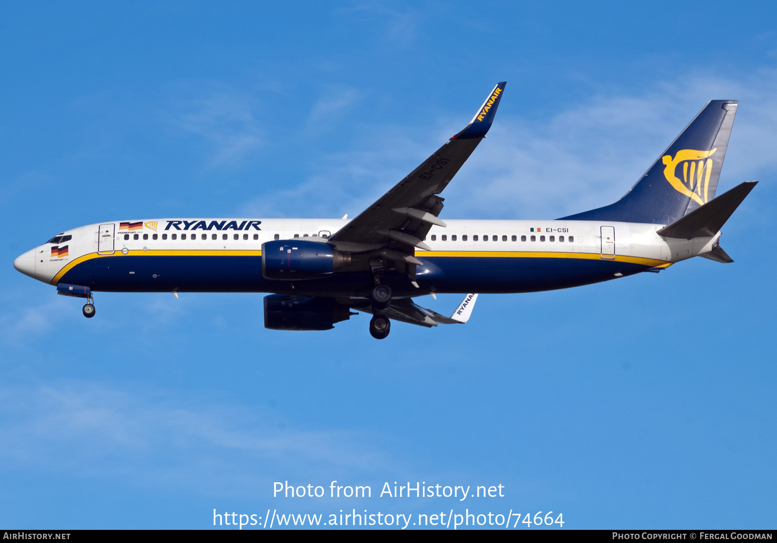 Aircraft Photo of EI-CSI | Boeing 737-8AS | Ryanair | AirHistory.net #74664