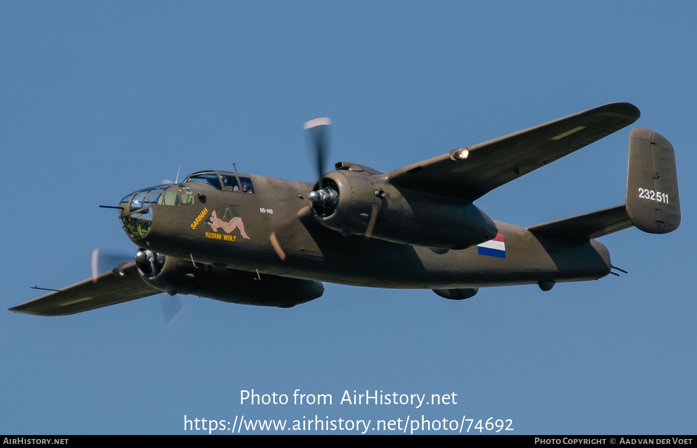 Aircraft Photo of N320SQ / N5-149 | North American B-25N Mitchell | Netherlands East Indies - Air Force | AirHistory.net #74692