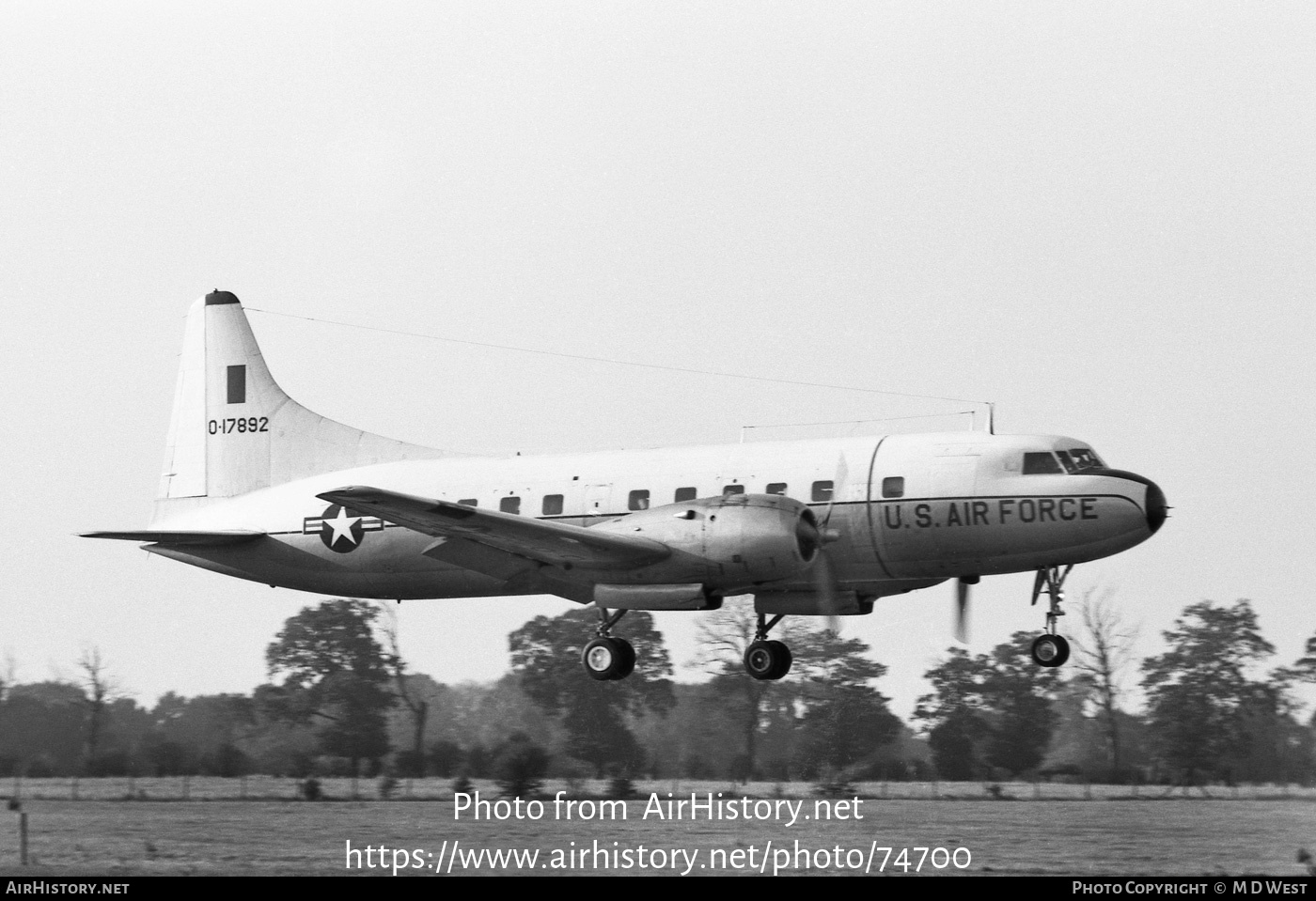 Aircraft Photo of 51-7892 / 0-17892 | Convair VT-29B | USA - Air Force | AirHistory.net #74700