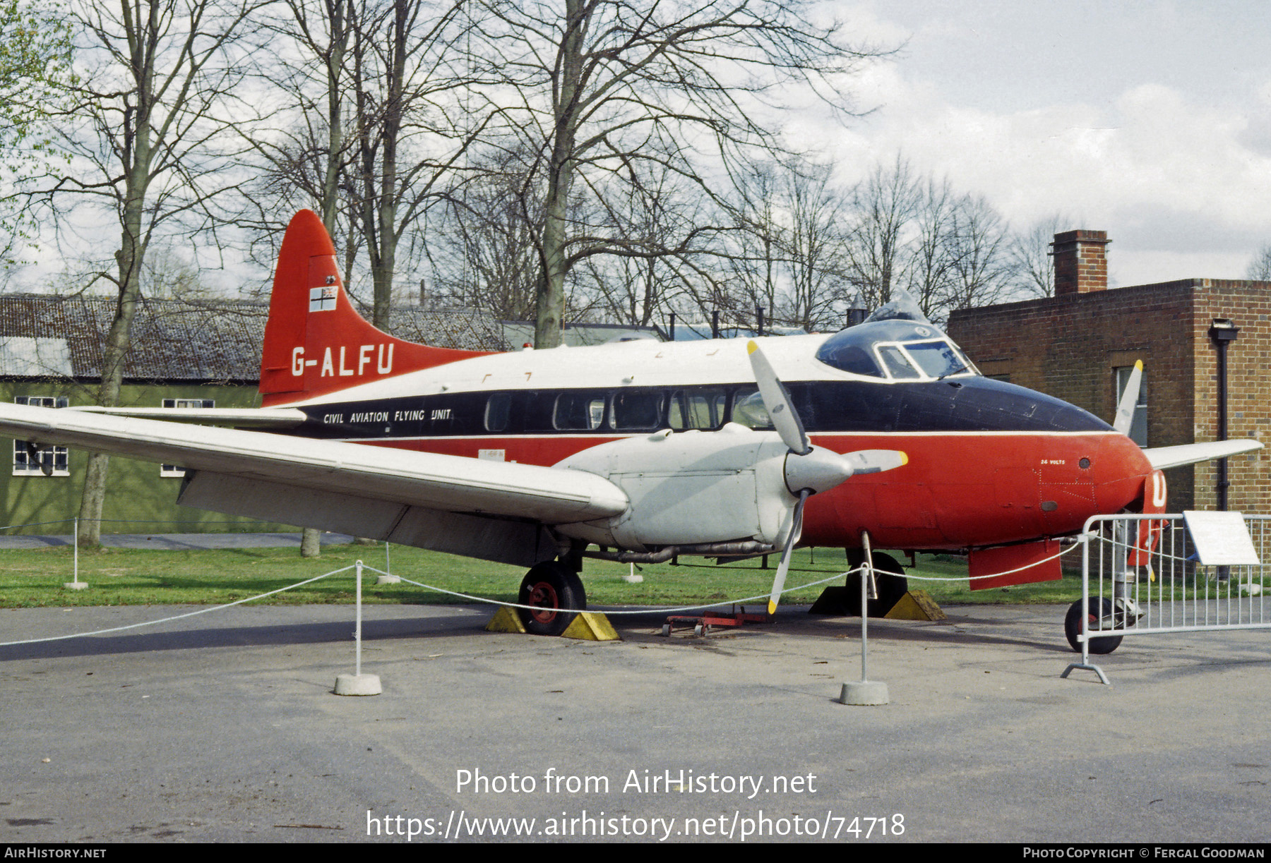 Aircraft Photo of G-ALFU | De Havilland D.H. 104 Dove 6 | Civil Aviation Flying Unit | AirHistory.net #74718