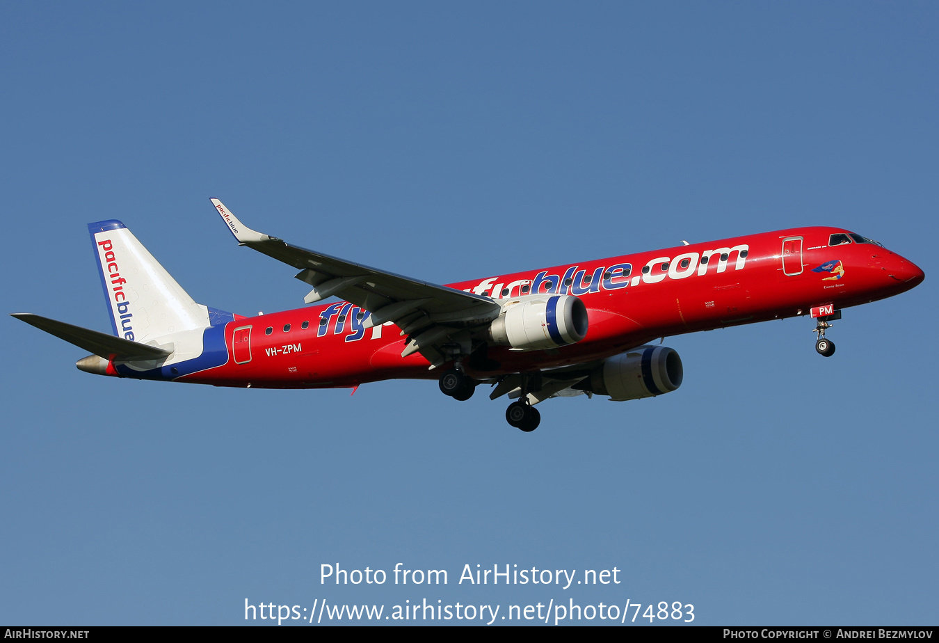 Aircraft Photo of VH-ZPM | Embraer 190AR (ERJ-190-100IGW) | Pacific Blue Airlines | AirHistory.net #74883