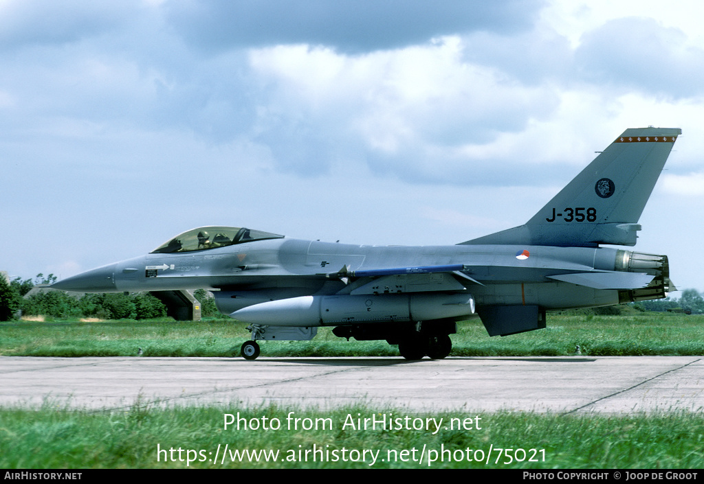 Aircraft Photo of J-358 | General Dynamics F-16A Fighting Falcon | Netherlands - Air Force | AirHistory.net #75021