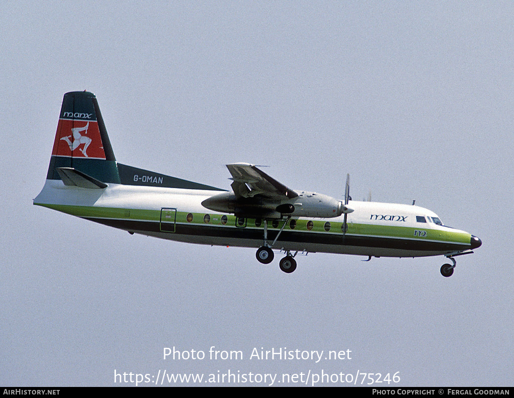 Aircraft Photo of G-OMAN | Fokker F27-100 Friendship | Manx Airlines | AirHistory.net #75246