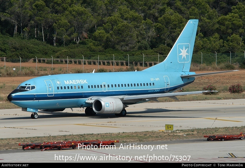 Aircraft Photo of OY-API | Boeing 737-5L9 | Maersk Air | AirHistory.net #75307