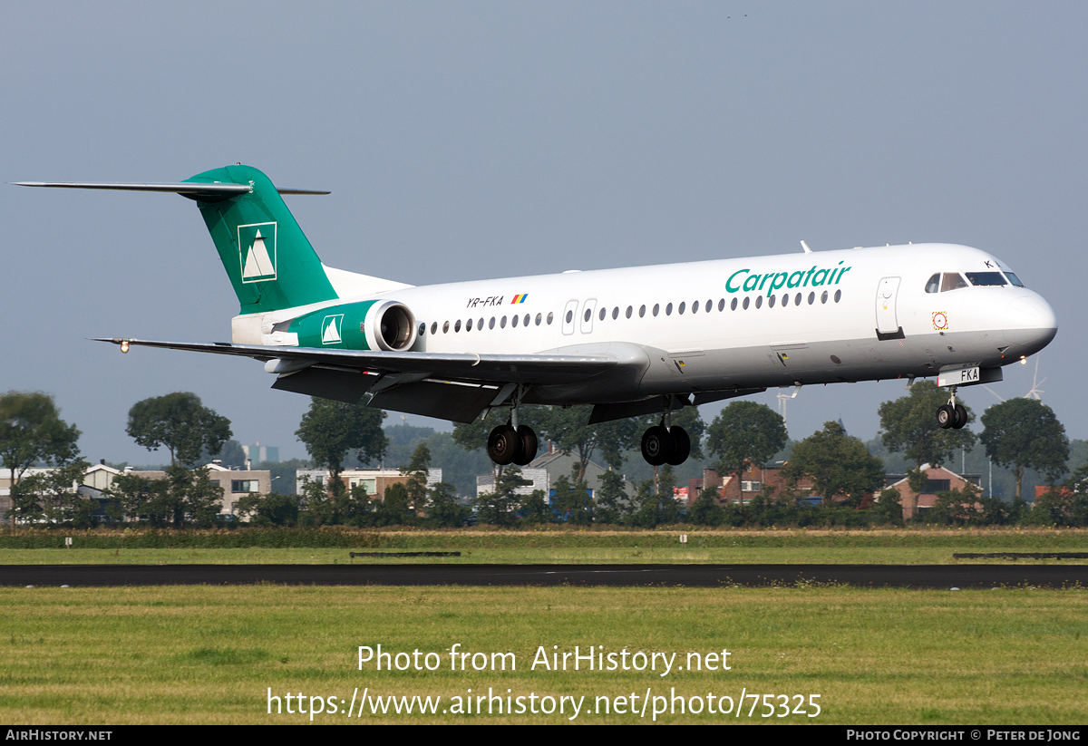 Aircraft Photo of YR-FKA | Fokker 100 (F28-0100) | Carpatair | AirHistory.net #75325