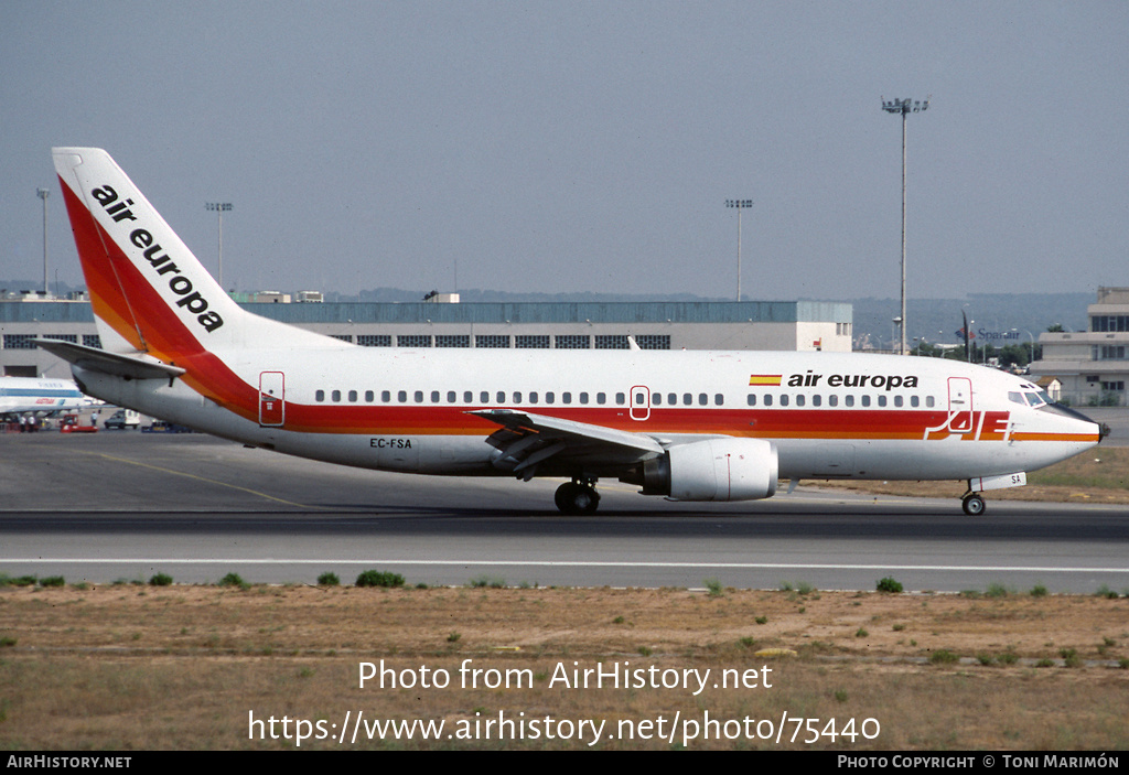 Aircraft Photo of EC-FSA | Boeing 737-3Y0 | Air Europa | AirHistory.net #75440