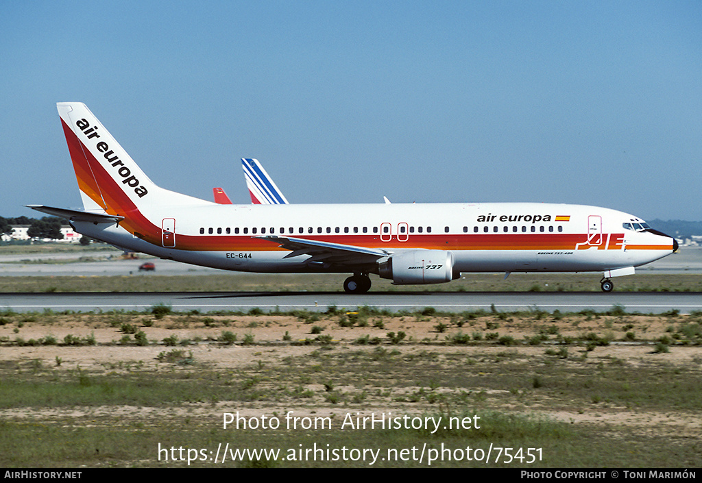 Aircraft Photo of EC-644 | Boeing 737-4Q8 | Air Europa | AirHistory.net #75451