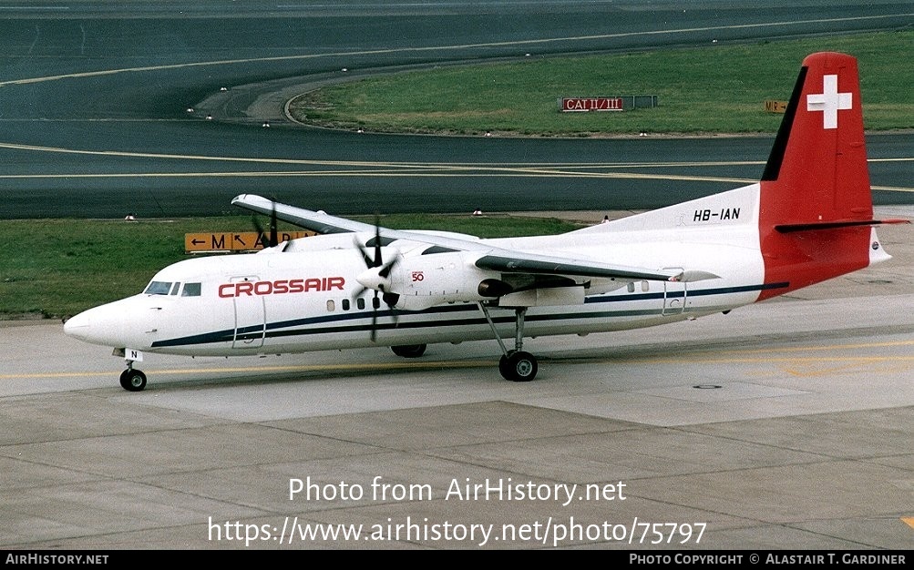 Aircraft Photo of HB-IAN | Fokker 50 | Crossair | AirHistory.net #75797