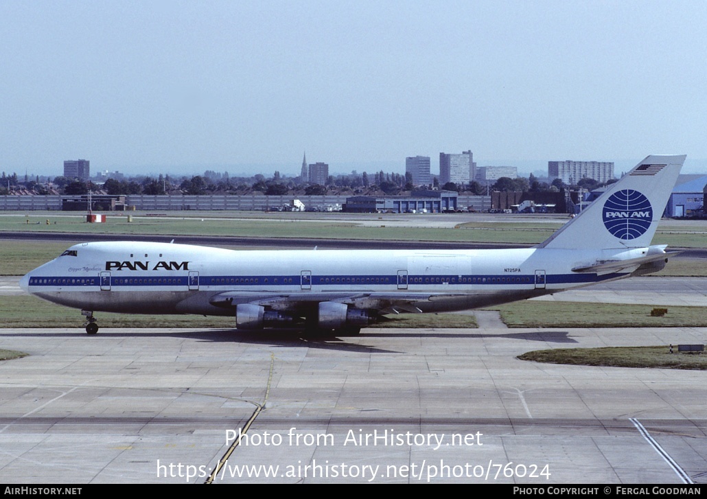 Aircraft Photo of N725PA | Boeing 747-132(SCD) | Pan American World Airways - Pan Am | AirHistory.net #76024