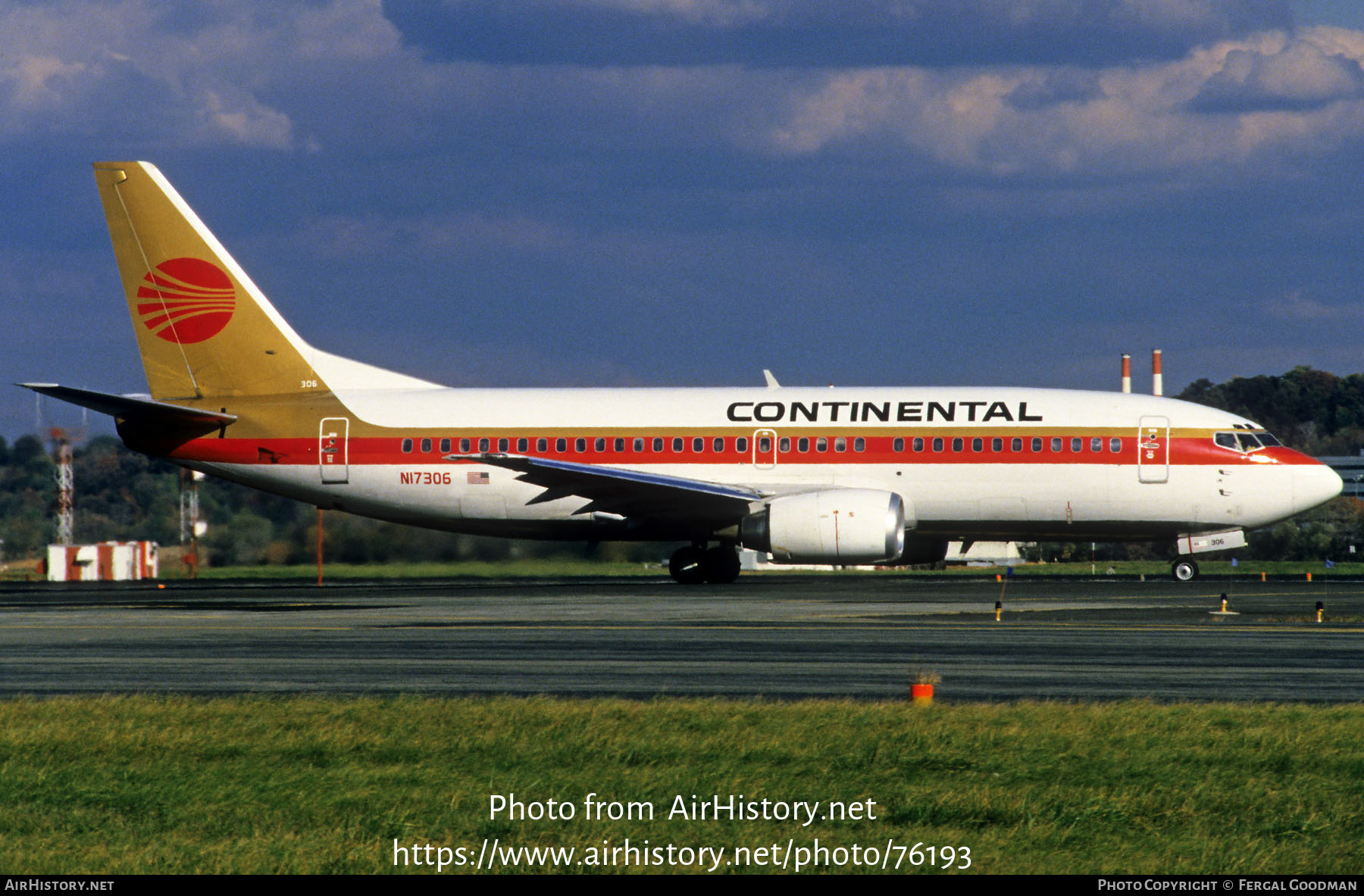 Aircraft Photo of N17306 | Boeing 737-3T0 | Continental Airlines | AirHistory.net #76193