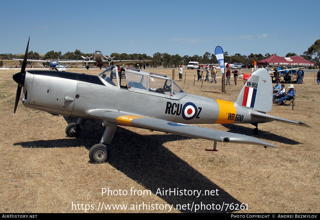 Aircraft Photo of VH-RCU / WB600 | De Havilland DHC-1 Chipmunk Mk22 | UK - Air Force | AirHistory.net #76261