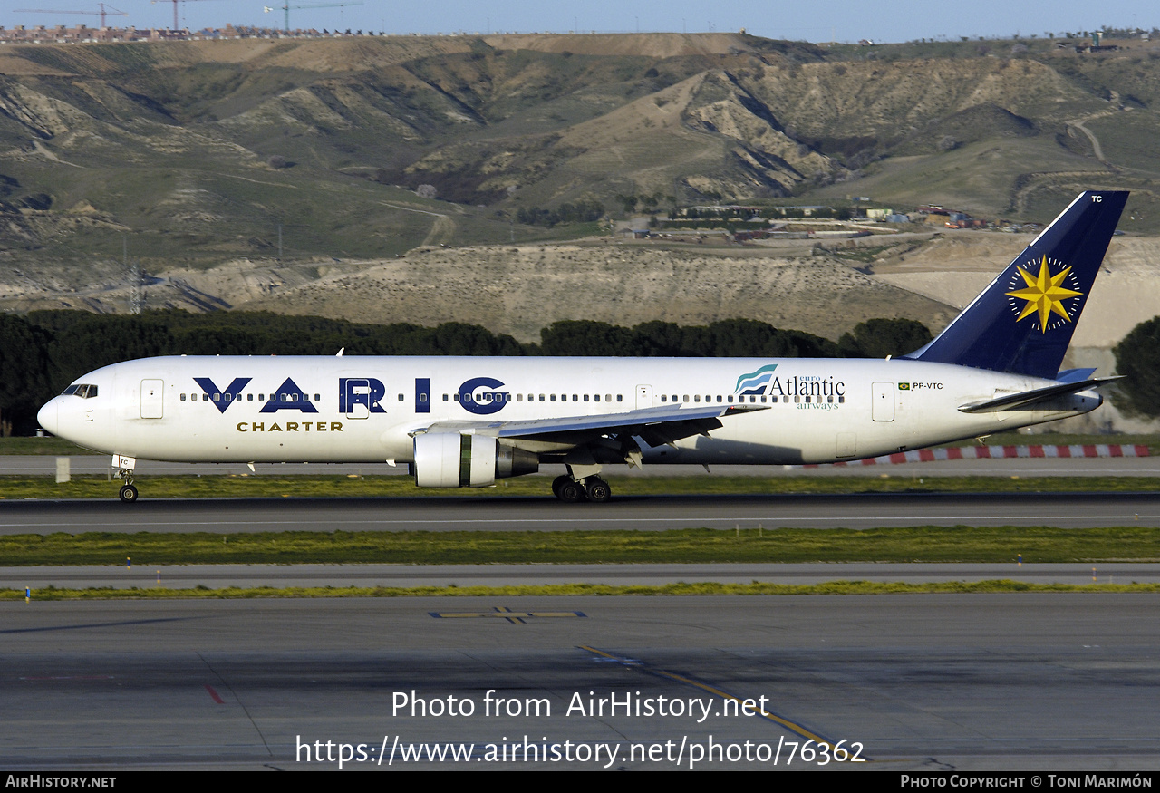 Aircraft Photo of PP-VTC | Boeing 767-3Y0/ER | Varig Charter | AirHistory.net #76362