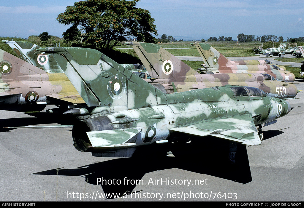 Aircraft Photo of 18 | Mikoyan-Gurevich MiG-21UM | Bulgaria - Air Force | AirHistory.net #76403