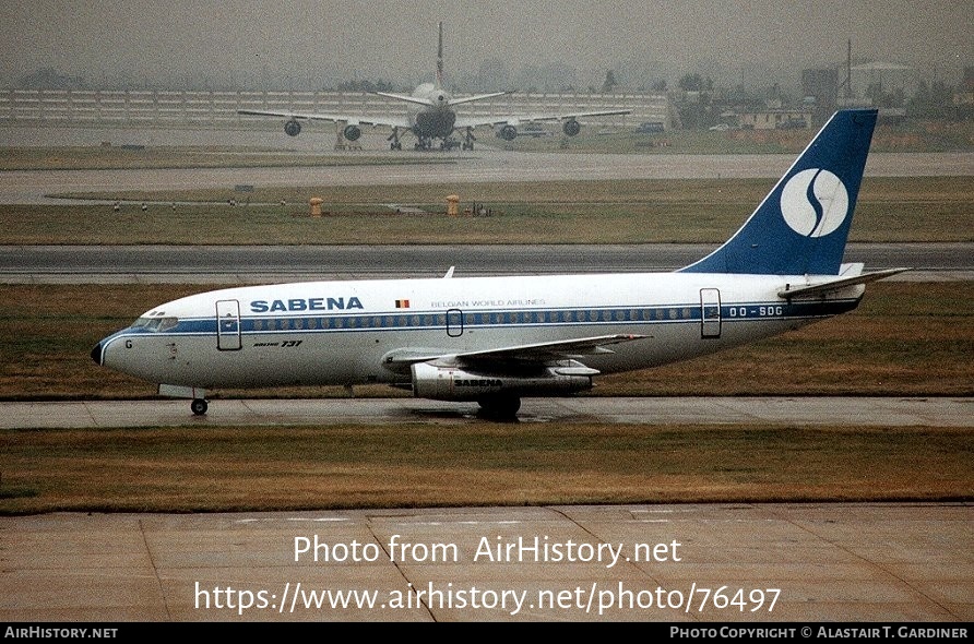 Aircraft Photo of OO-SDG | Boeing 737-229/Adv | Sabena | AirHistory.net #76497