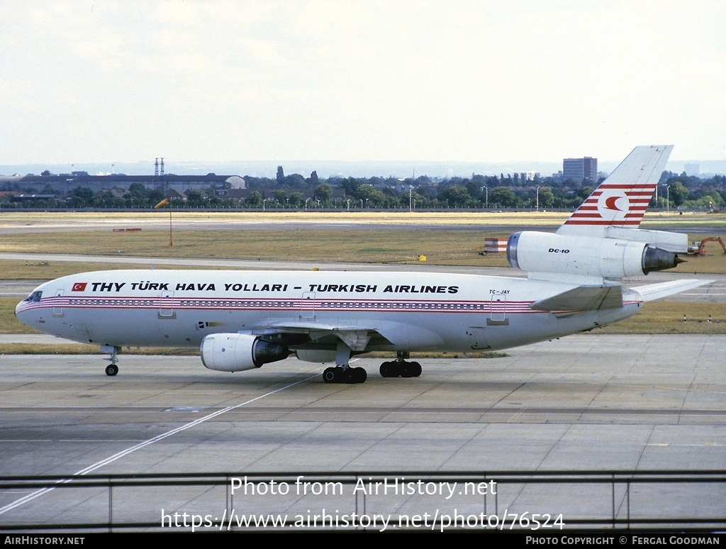 Aircraft Photo of TC-JAY | McDonnell Douglas DC-10-10 | THY Türk Hava Yolları - Turkish Airlines | AirHistory.net #76524