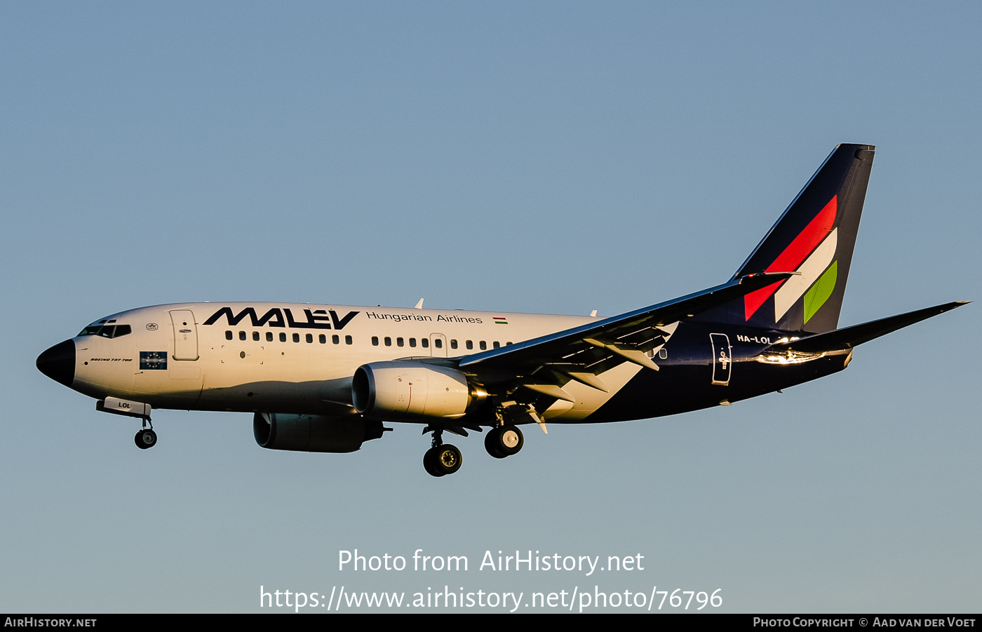 Aircraft Photo of HA-LOL | Boeing 737-7Q8 | Malév - Hungarian Airlines | AirHistory.net #76796